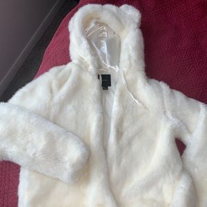 White Teddy Bear Hooded Jacket